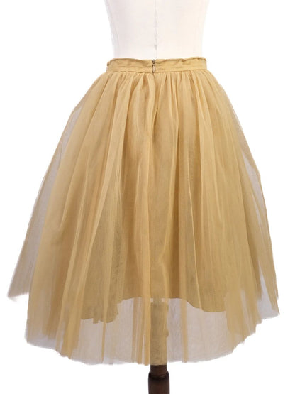 Excellent Au Jour Le Jour Yellow Nylon Tulle Skirt Made in Italy