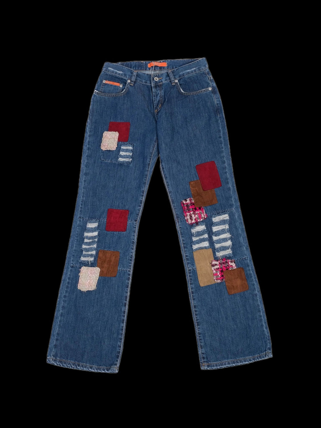 Excellent Iceberg Blue Denim Jeans with Patchwork Design WomenÕs Size