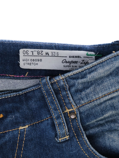 Excellent Diesel Blue Jeans Super Slim Skinny Fit Women Size 27