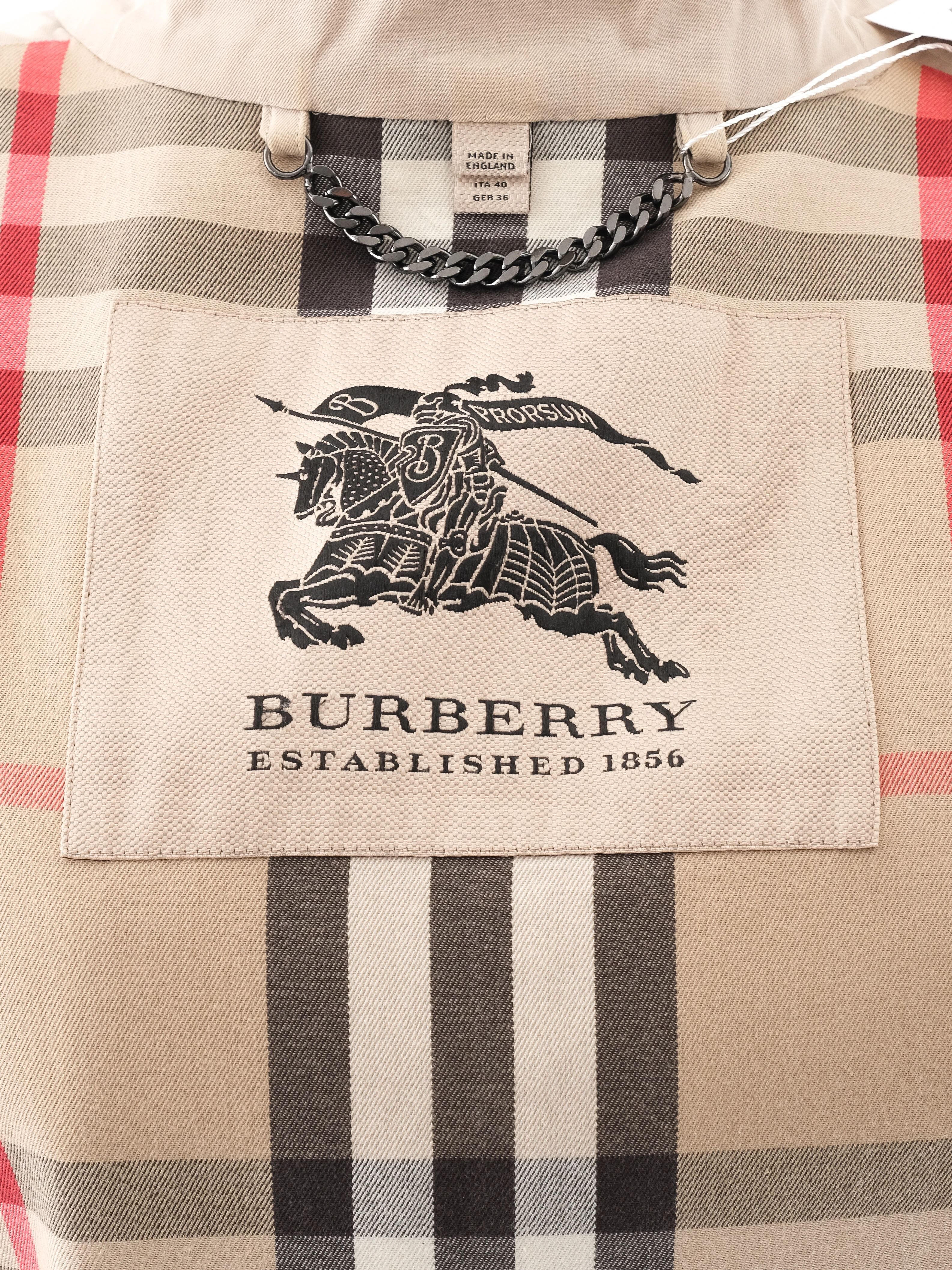 Excellent Burberry Orange Cotton Trench Coat Size S