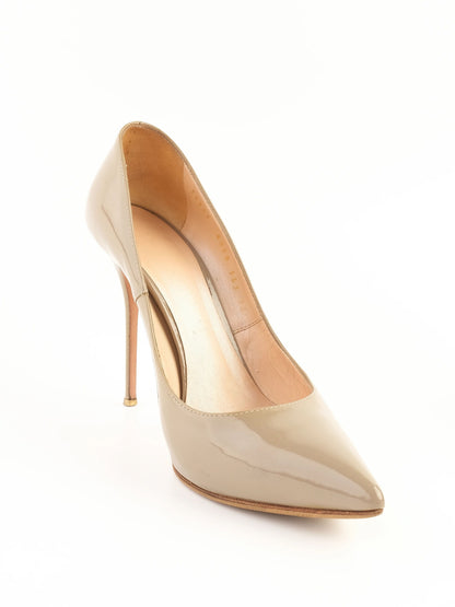 Excellent Casadei Gray Leather High-Heeled Shoes Size N/A