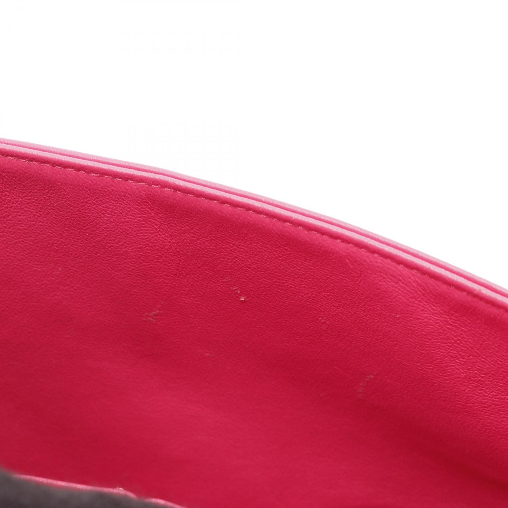 Chanel Pink Matelasse W Flap Shoulder Bag Lambskin (sheep Leather) A 01112