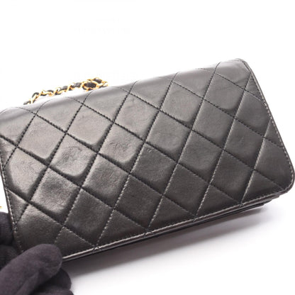 Chanel Black Mini Matelasse Full Flap Shoulder Bag Lambskin (sheep Leather)