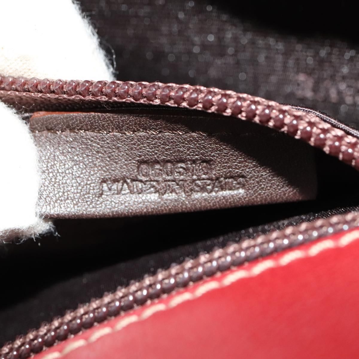 Loewe Anagram Hand Bag Leather 2way Red Silver Auth