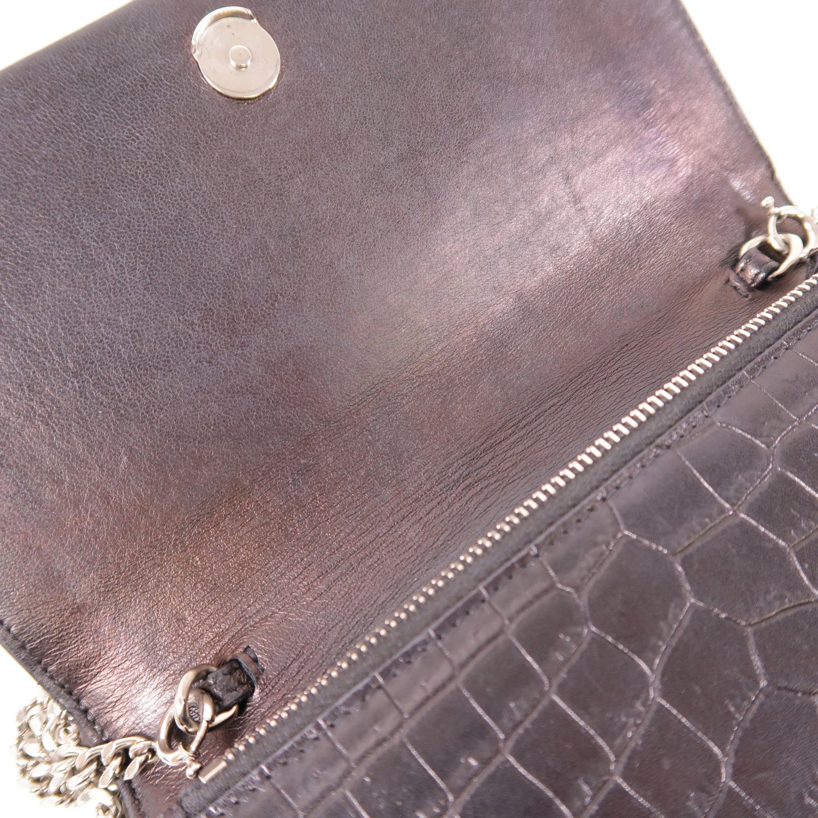 Yves Saint Laurent Cowhide Leather Kate Silver Crosshair Shoulder Bag Black Calfskin (cowhide) 45
