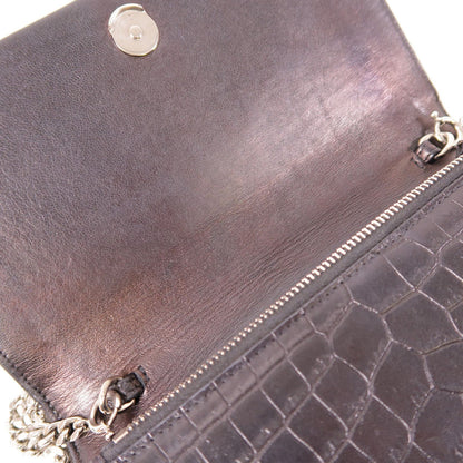 Yves Saint Laurent Cowhide Leather Kate Silver Crosshair Shoulder Bag Black Calfskin (cowhide) 45