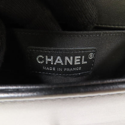 Chanel Black Cowhide Leather Boy 20 Cross Shoulder Bag Calfskin (cowhide) A 67085