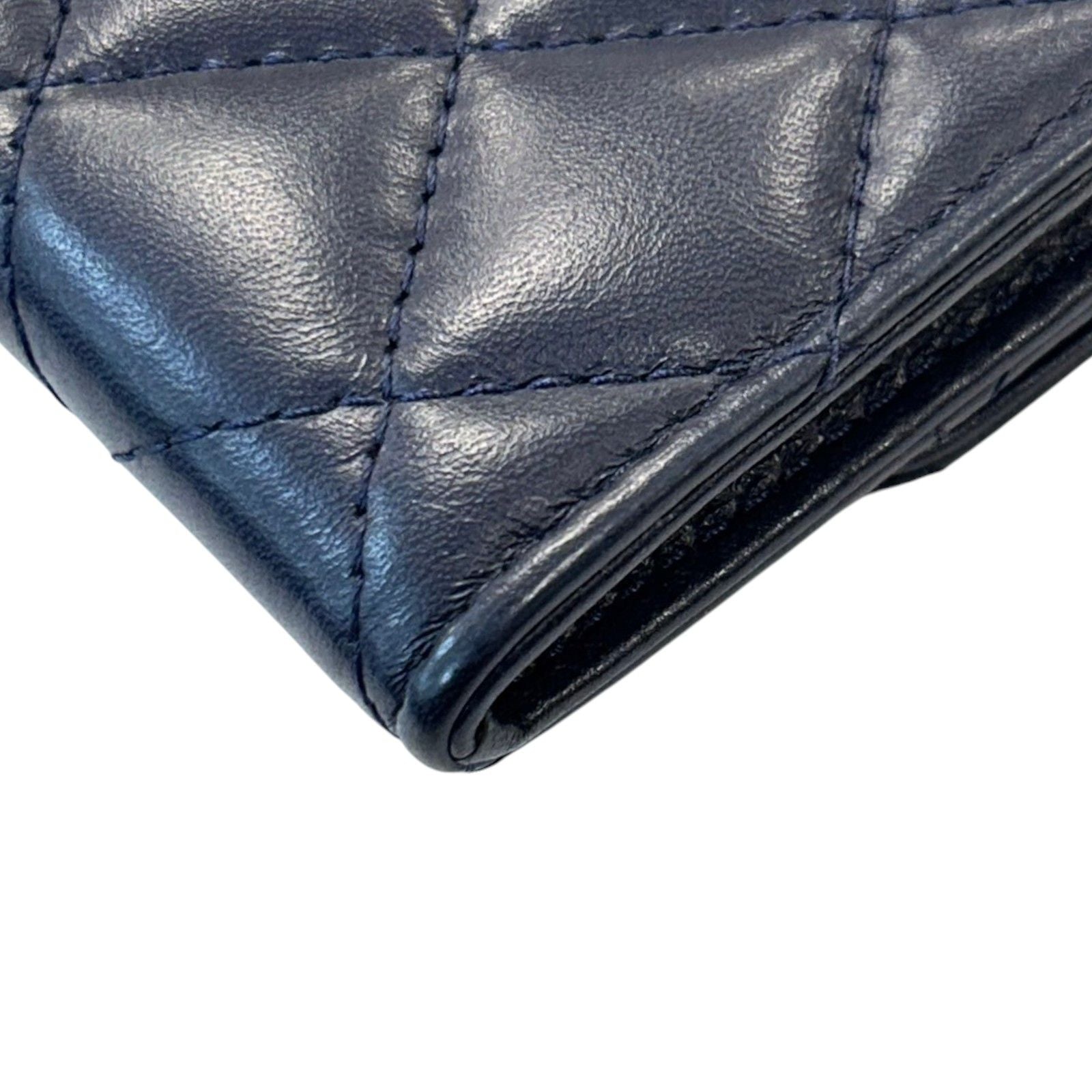 Chanel Matelasse 2.55 Coin Case Calfskin Blue Gold Plated (no Card)