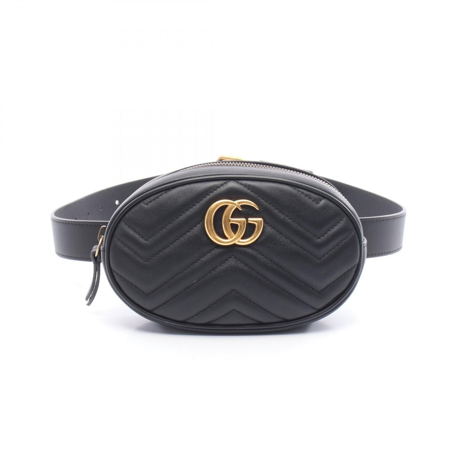 Gucci Gg Marmont Waist Bag Black Leather 476434