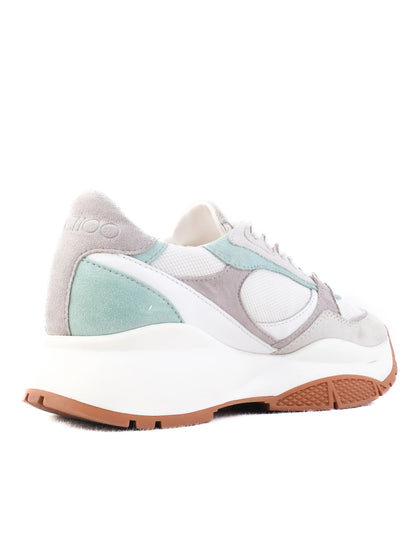 Perfect Jimmy Choo Women Sneakers White Gray Light Blue Fabric