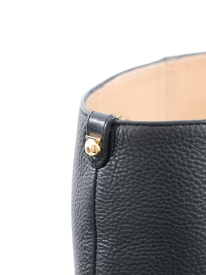 Excellent Salvatore Ferragamo Black Leather Knee-High Boots Size 39.5