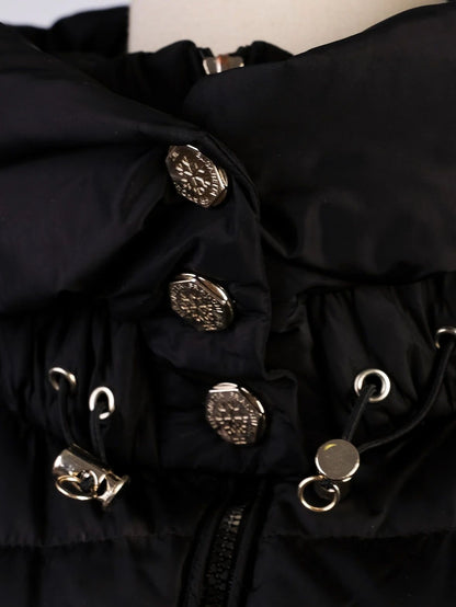 Excellent Elisabetta Franchi Black Nylon Puffer Jacket Size S