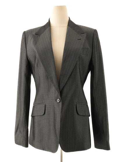 Excellent Carlo Pignatelli Gray Wool Blazer Size L Women&
