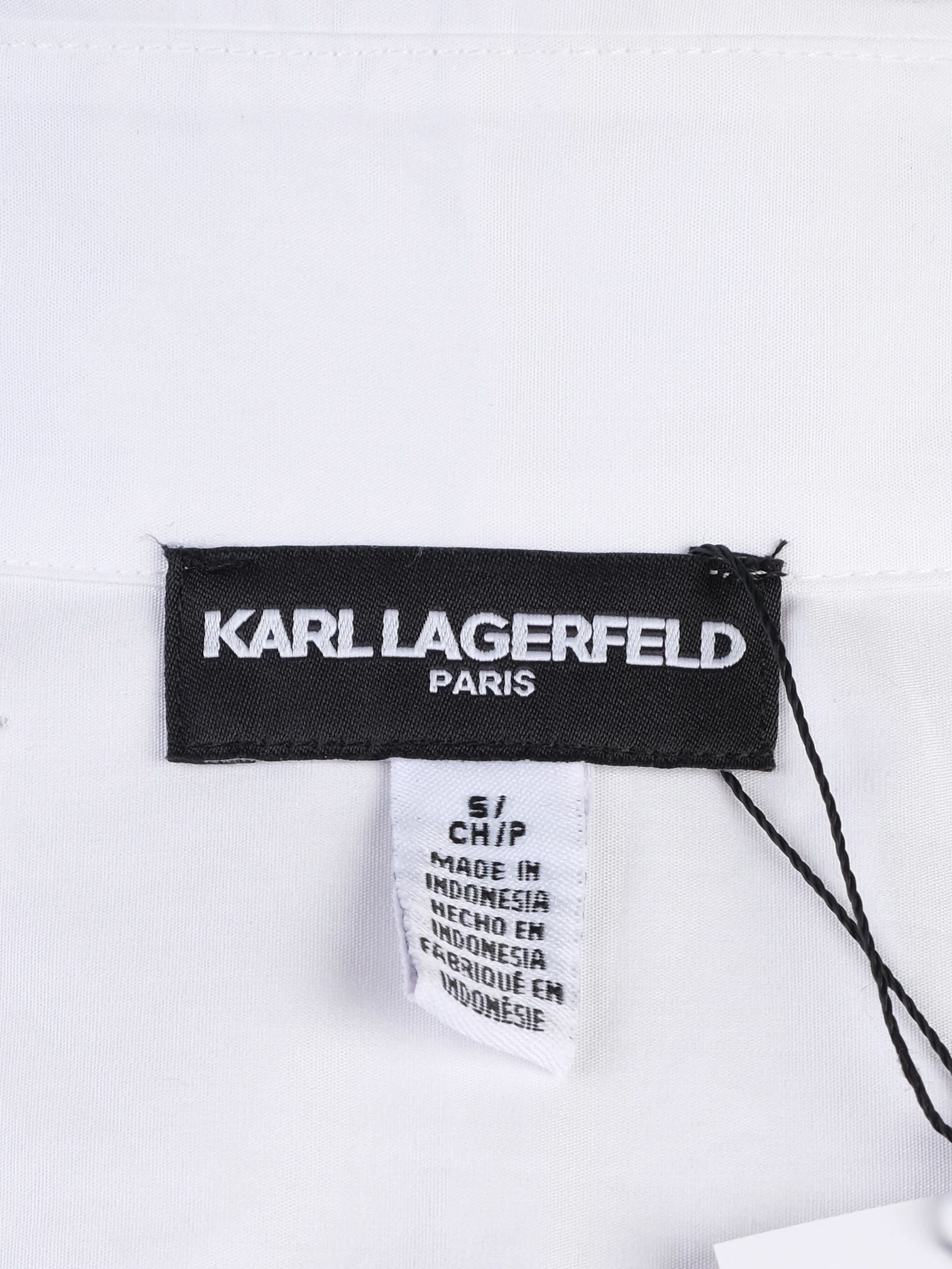 Excellent Karl Lagerfeld White Cotton Button-Up Shirt Size S