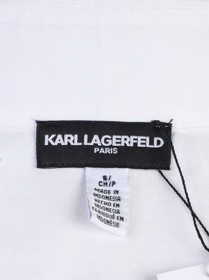 Excellent Karl Lagerfeld White Cotton Button-Up Shirt Size S