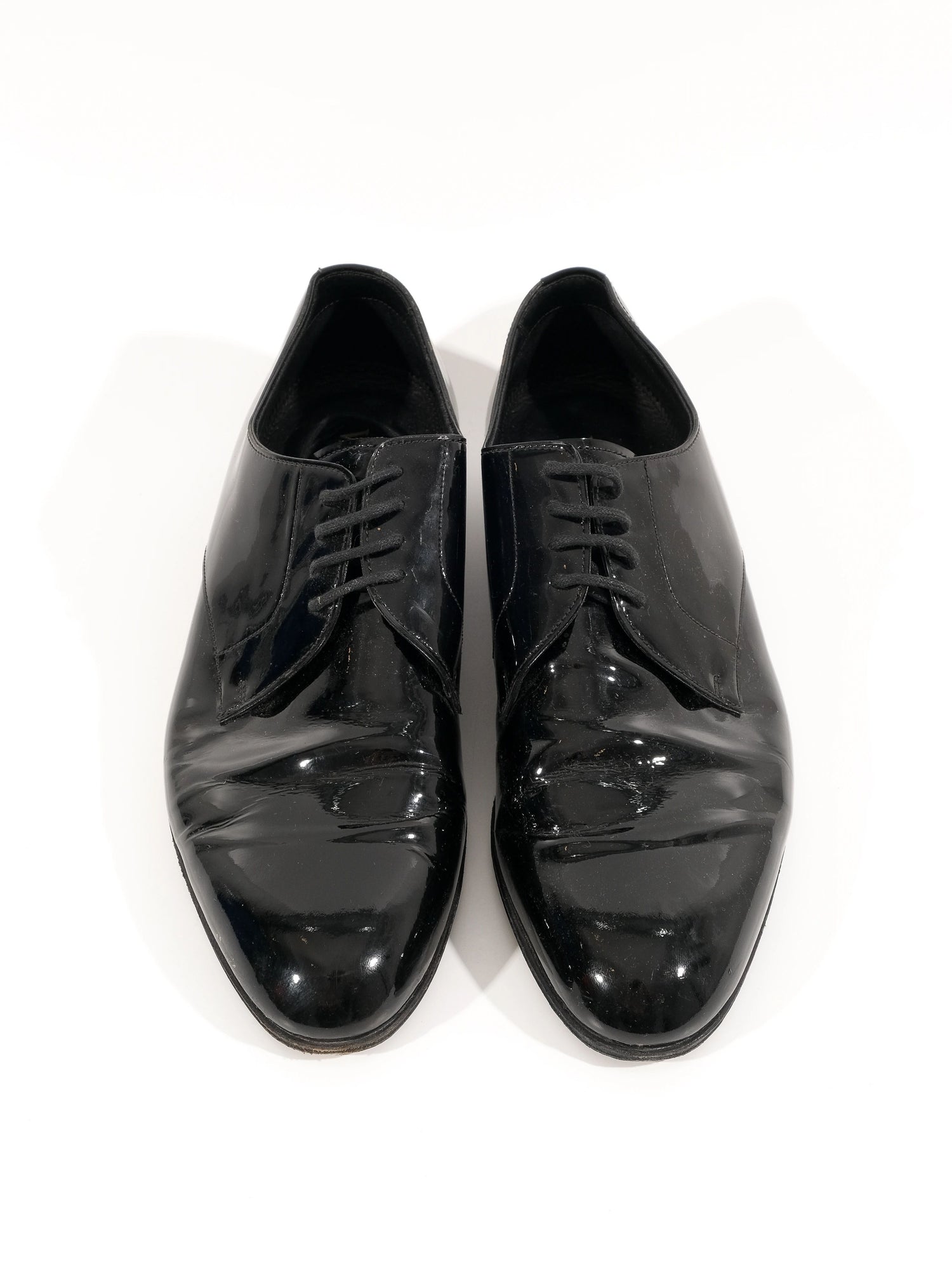 Excellent Valentino Black Patent Leather Dress Shoes Size 41