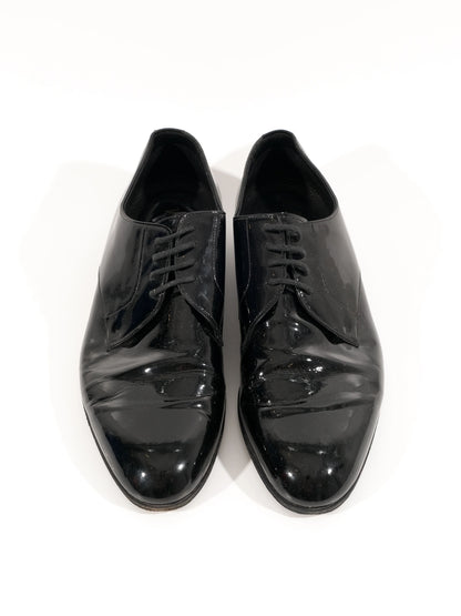 Excellent Valentino Black Patent Leather Dress Shoes Size 41
