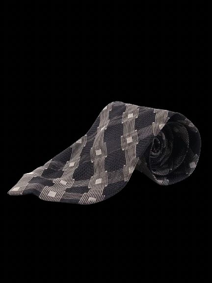 Hugo Boss Silk Geometric Patterned Necktie Excellent Condition