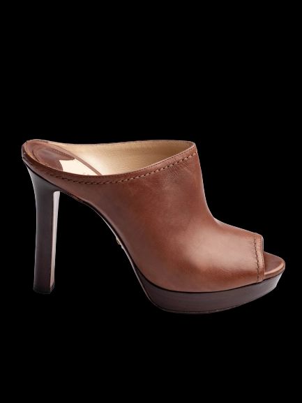 Good Prada Orange Leather Peep-Toe High Heel Mules Size 37