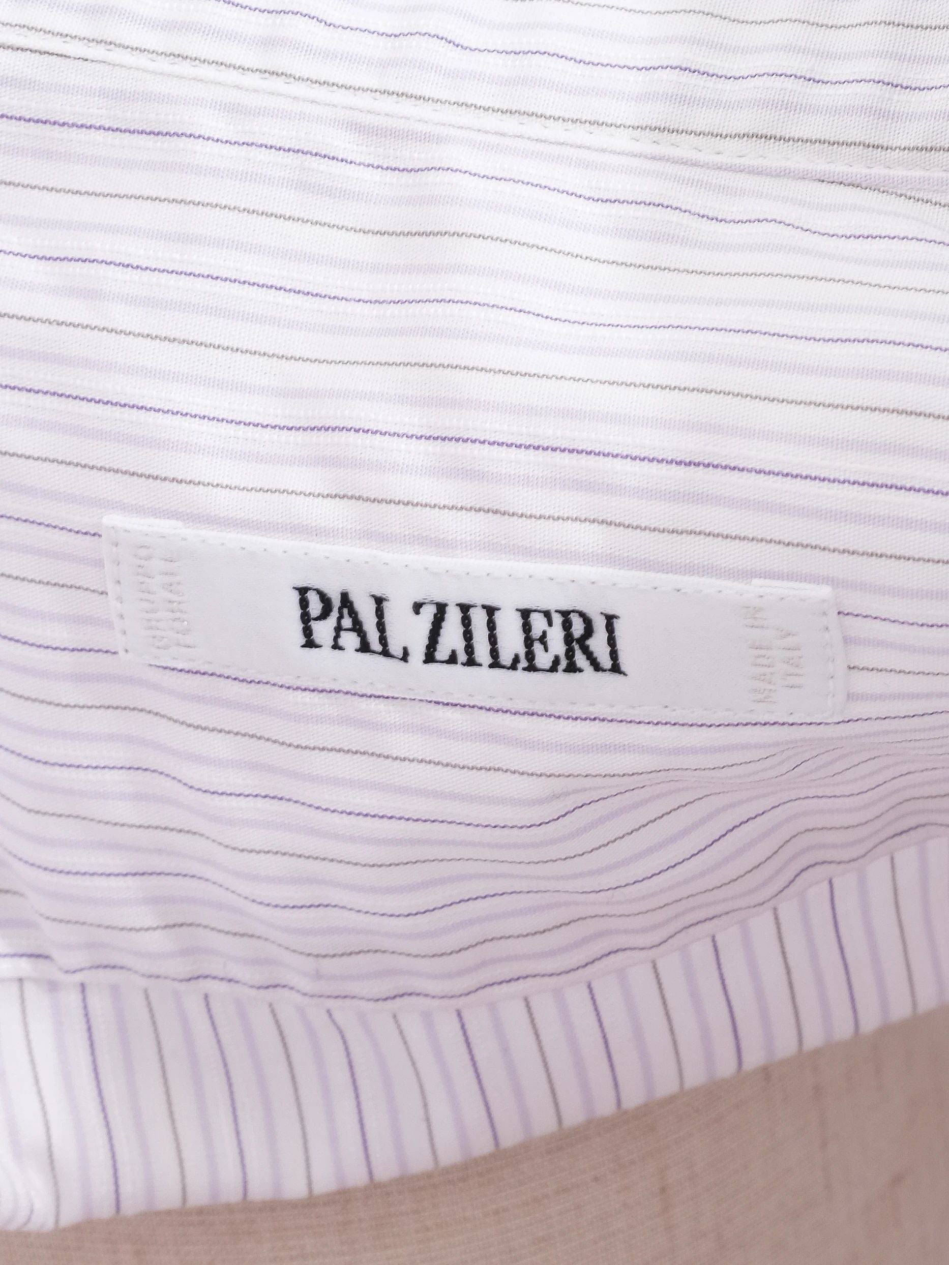 Excellent Pal Zileri Striped Dress Shirt XL Cotton Natural