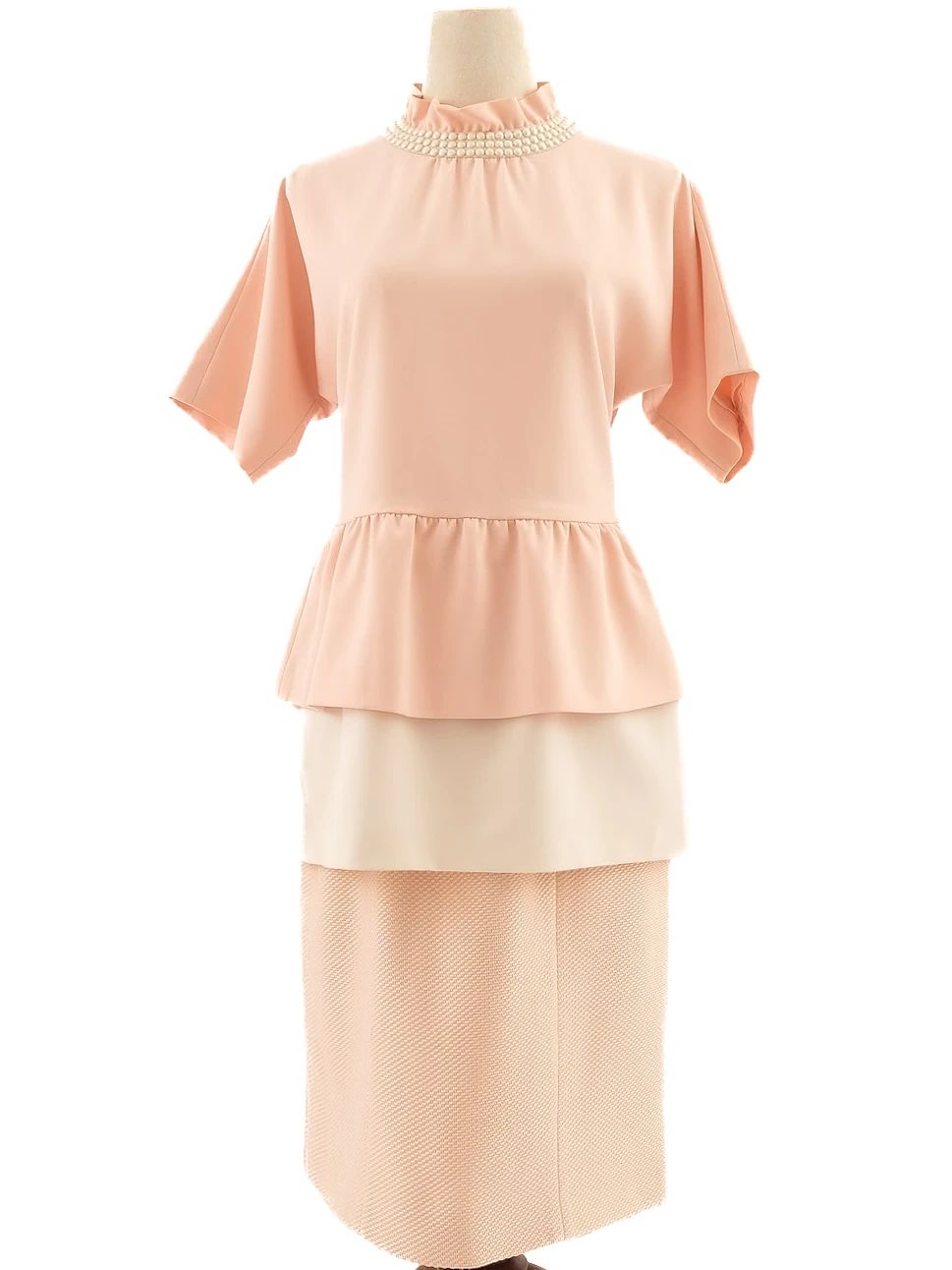 Excellent Moschino Pink Peplum Top &amp; Pencil Skirt Set Size M
