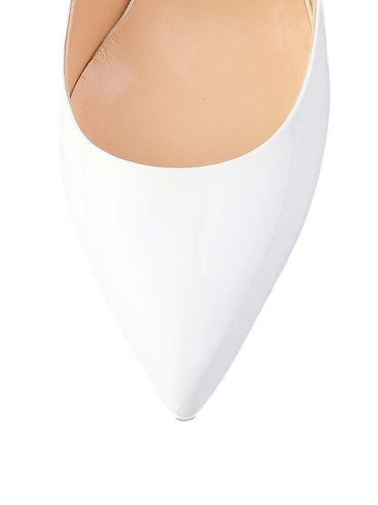 NEW Ballin White Leather High-Heeled Shoes Elegant Design