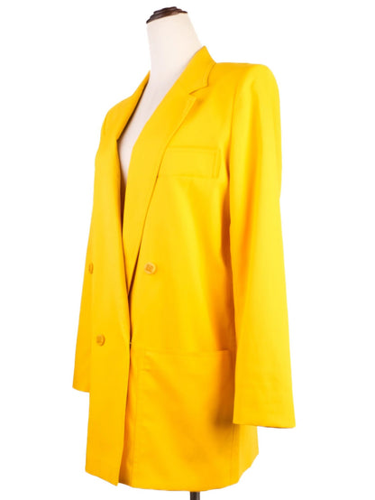 Excellent Max Mara Yellow Cotton Blazer Size M Made in Italy