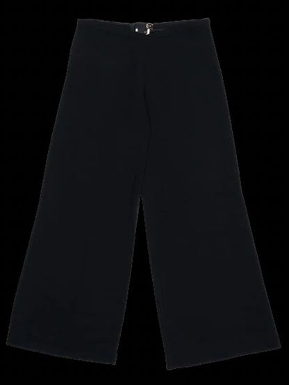 Just Cavalli Excellent Black Wool Wide-Leg Pants Size 40 Made in Italy