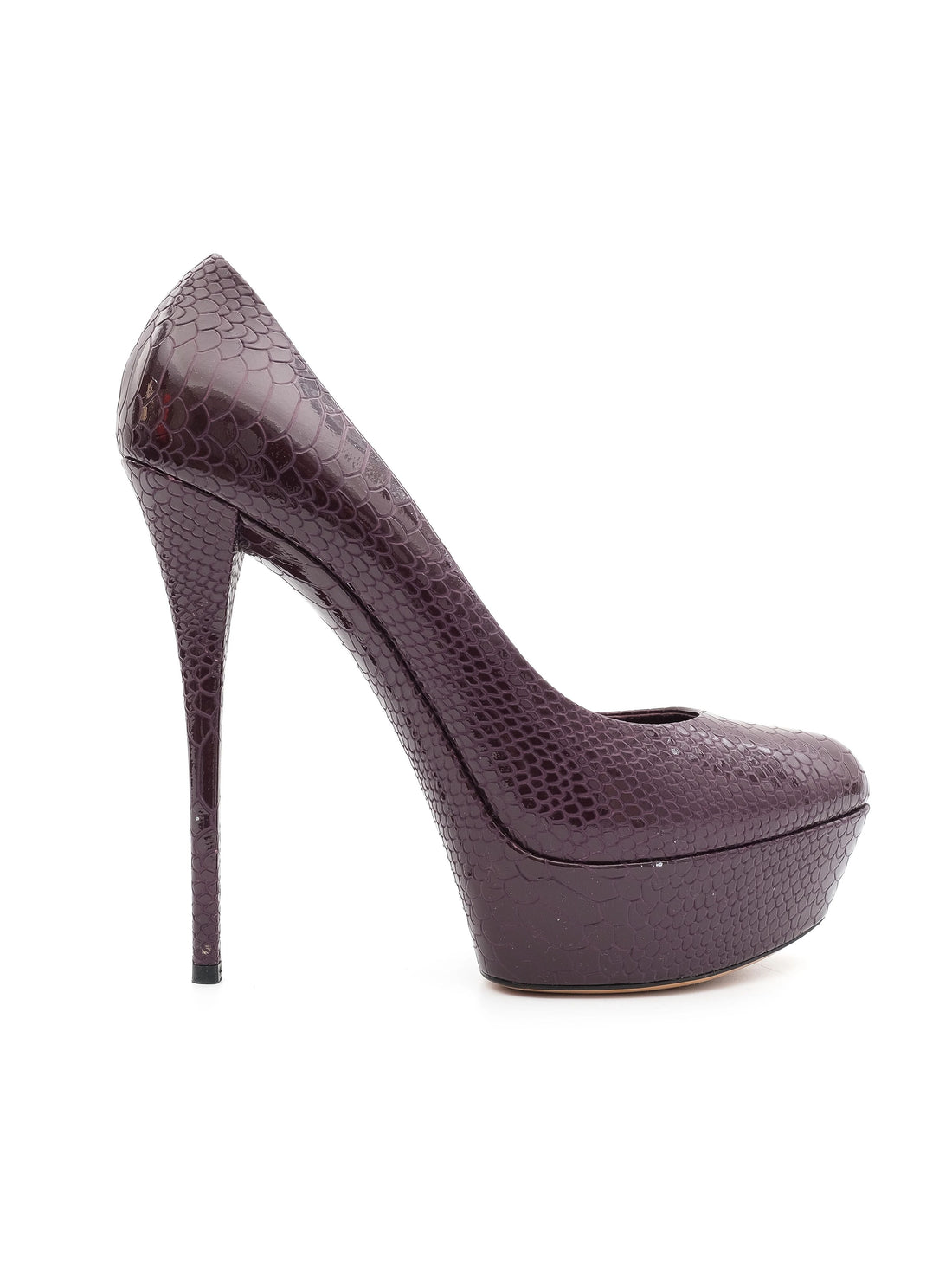 Excellent Casadei Purple Leather High-Heeled Platform Shoes Size 41