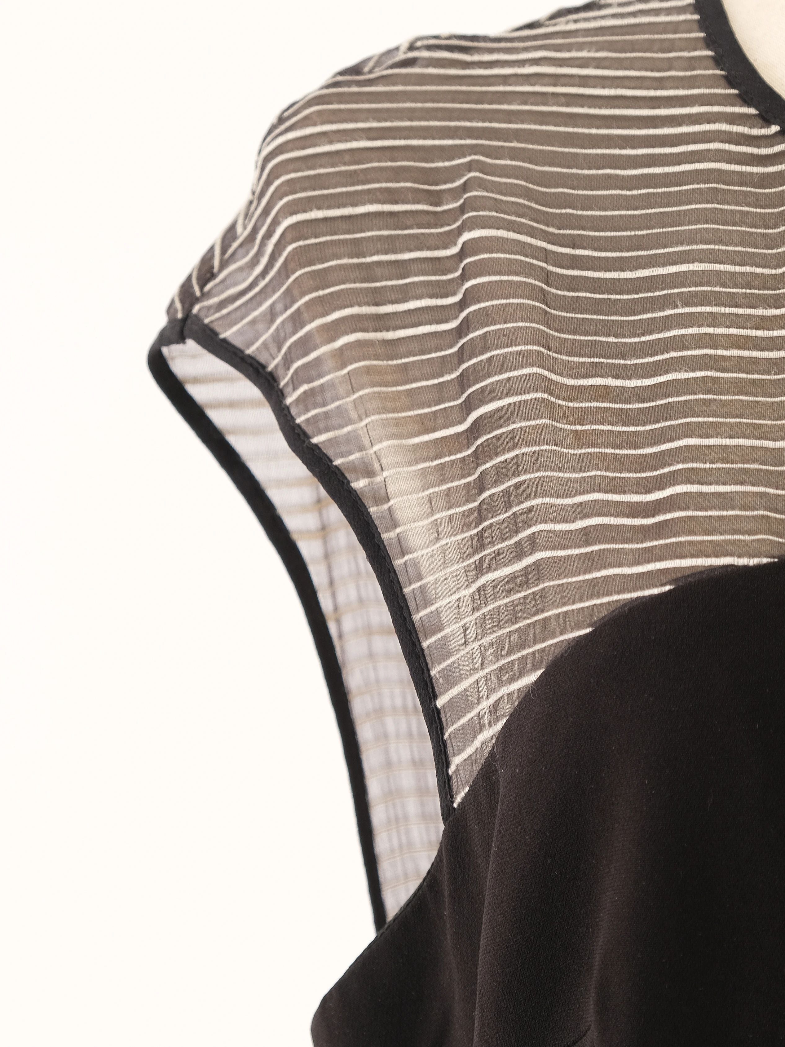 Karen Millen Black Sleeveless Jumpsuit XL with Sheer Detail