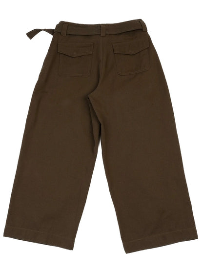 Excellent Weekend MaxMara Green Cotton Wide-Leg Pants Size M