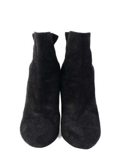Dior Black Suede Ankle Boots Chunky Heel Size 36 Excellent Condition