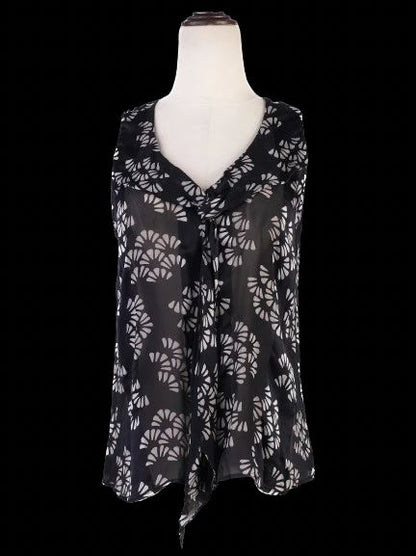 Excellent Giorgio Armani Black Silk Sleeveless Blouse Size S
