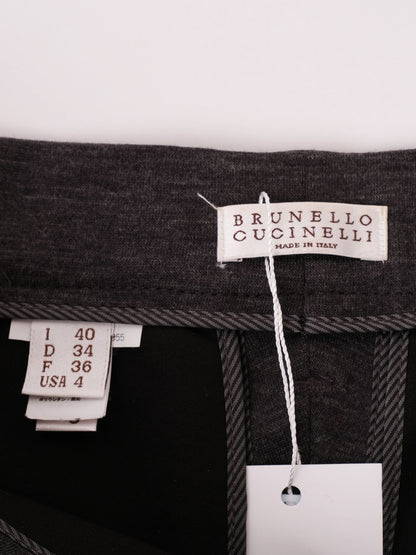 Excellent Brunello Cucinelli Gray Wool Pants Size S Made in Italy