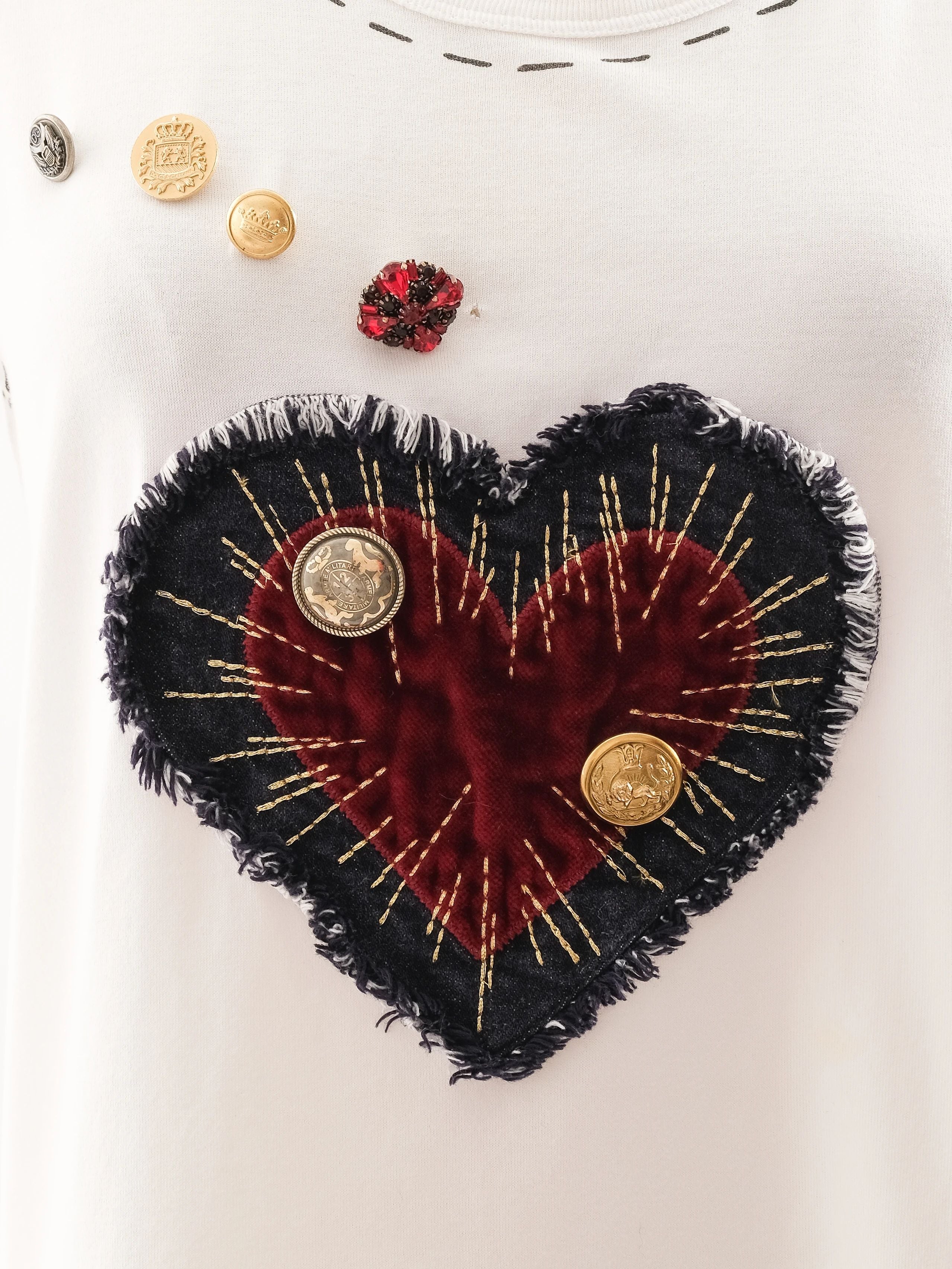 Excellent Dolce Gabbana White Cotton T-Shirt with Embroidery Size M