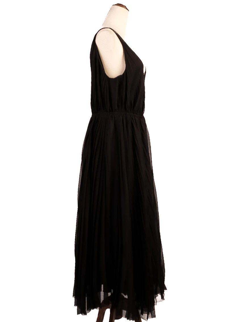 Excellent Fabiana Filippi Black Sleeveless Dress V-Neck Size N/A