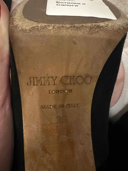Excellent Jimmy Choo Black Suede Ankle Boots Size 36