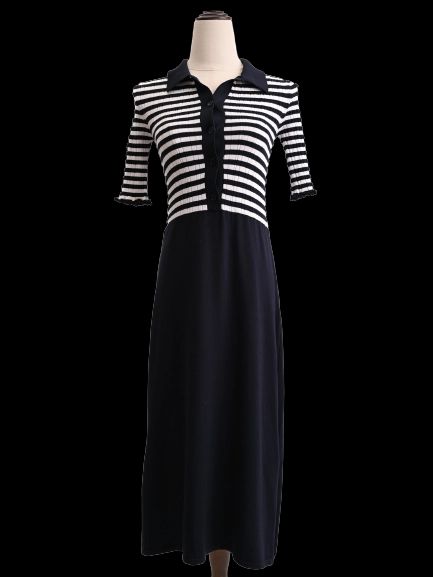 MaxCo Excellent Condition Black &amp; White Striped Dress Size XS