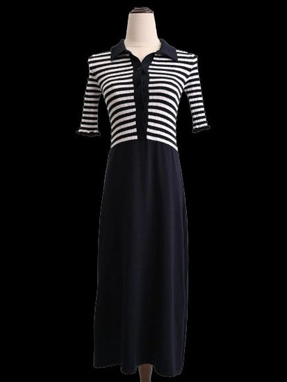 MaxCo Excellent Condition Black &amp; White Striped Dress Size XS