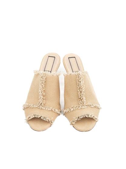 N21 Excellent Condition Orange Textile Heeled Sandals Size 36.5