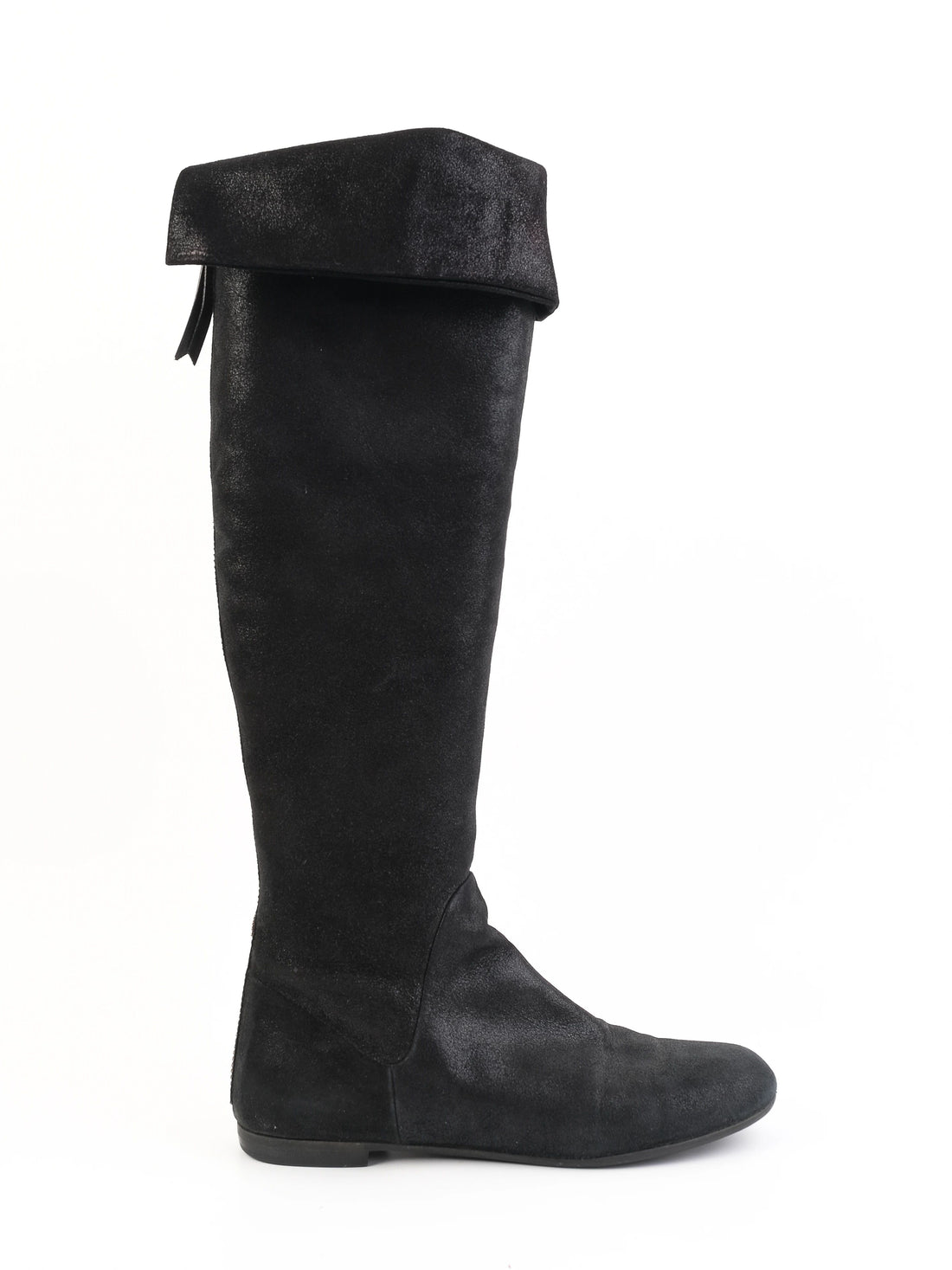 Giuseppe Zanotti Black Leather Over-the-Knee Boots Size 36.5