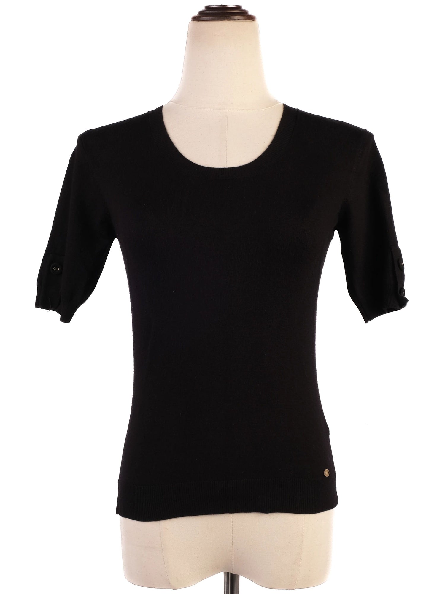 Elisabetta Franchi Black Knit Top Size S Excellent Condition