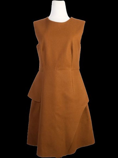 Sportmax Excellent Condition Orange Wool Peplum Dress Size M