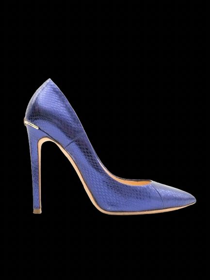 Excellent Ballin Blue Snakeskin Leather Stilettos Size 37