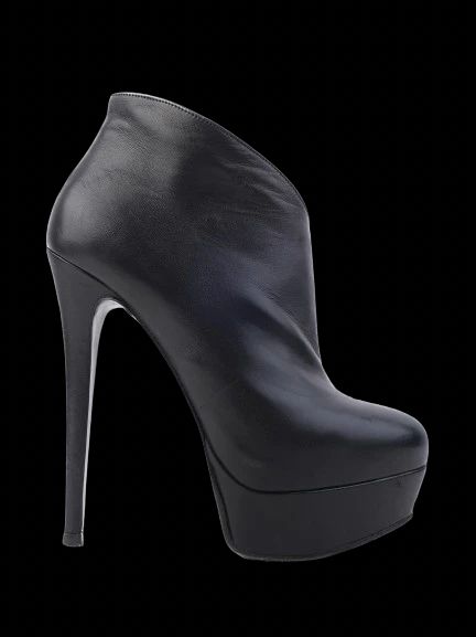 Excellent Nando Muzi Black Leather Ankle Boots Size 36