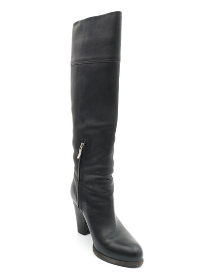 Perfect Barbara Bui Black Leather Knee-High Boots Size 37.5