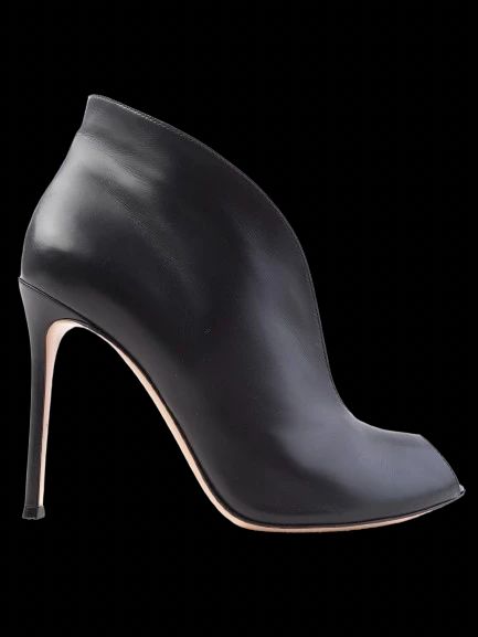 Excellent Gianvito Rossi Black Leather High-Heeled Ankle Boots Size 39