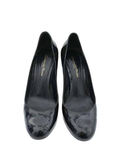 Excellent Gianvito Rossi Black Leather Stiletto Heels Size 37.5