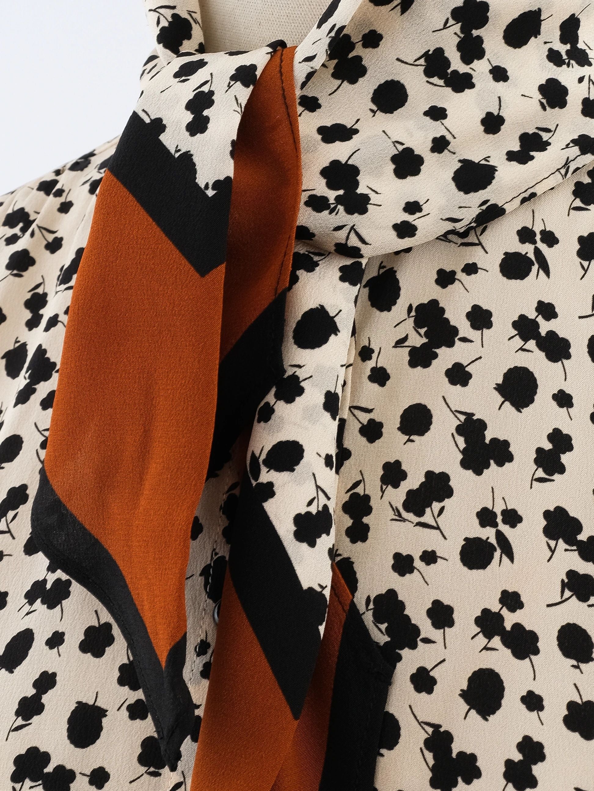 Excellent L.K.Bennett Long-Sleeve Silk Polka Dot Blouse Size S
