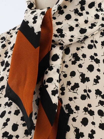 Excellent L.K.Bennett Long-Sleeve Silk Polka Dot Blouse Size S